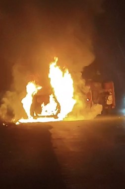 The thrill of the burning car near Hajgoli Tita in Ajra taluka